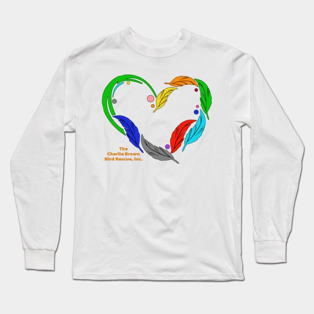 CB feather heart Long Sleeve T-Shirt by Just Winging It Designs